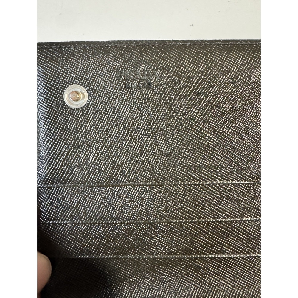 Prada Nylon Black Wallet Made In Italy Authentic 7.25"x 4.5" - Picture 6 of 16